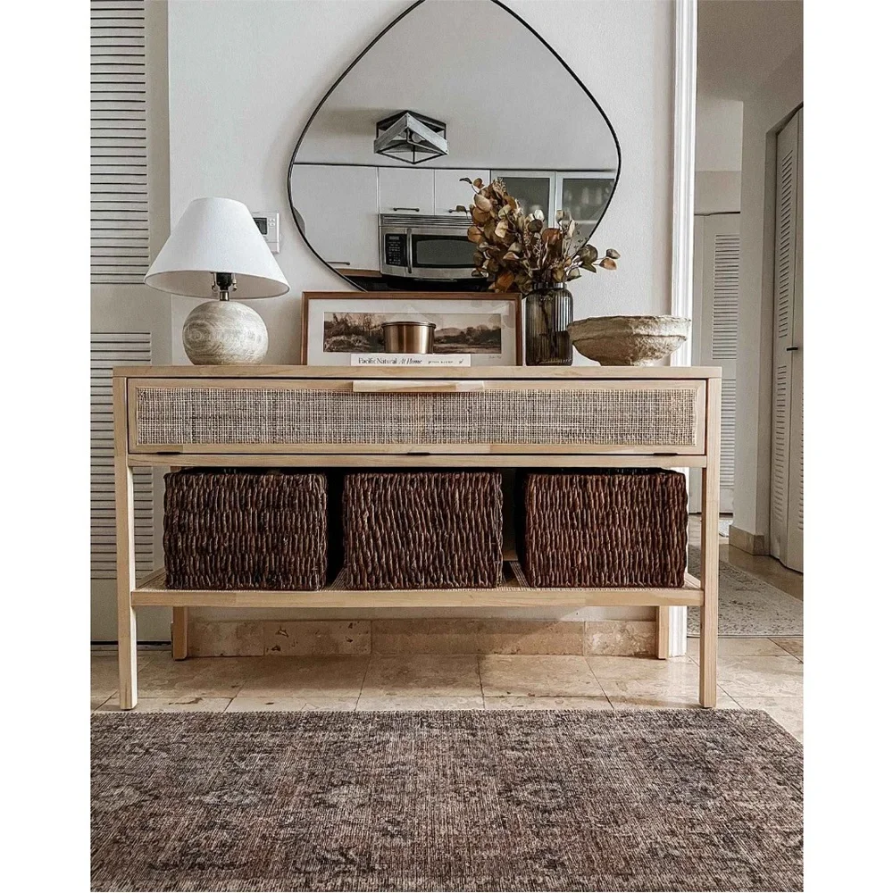 3-Large Woven Banana Bark Crate Brightroom Brown Rectangle Decorative‎ Baskets